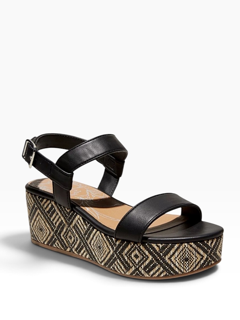 NWT DV Dolce Vita Brynn Woven Raffa geometric Printed Platform Wedge Sandals 11